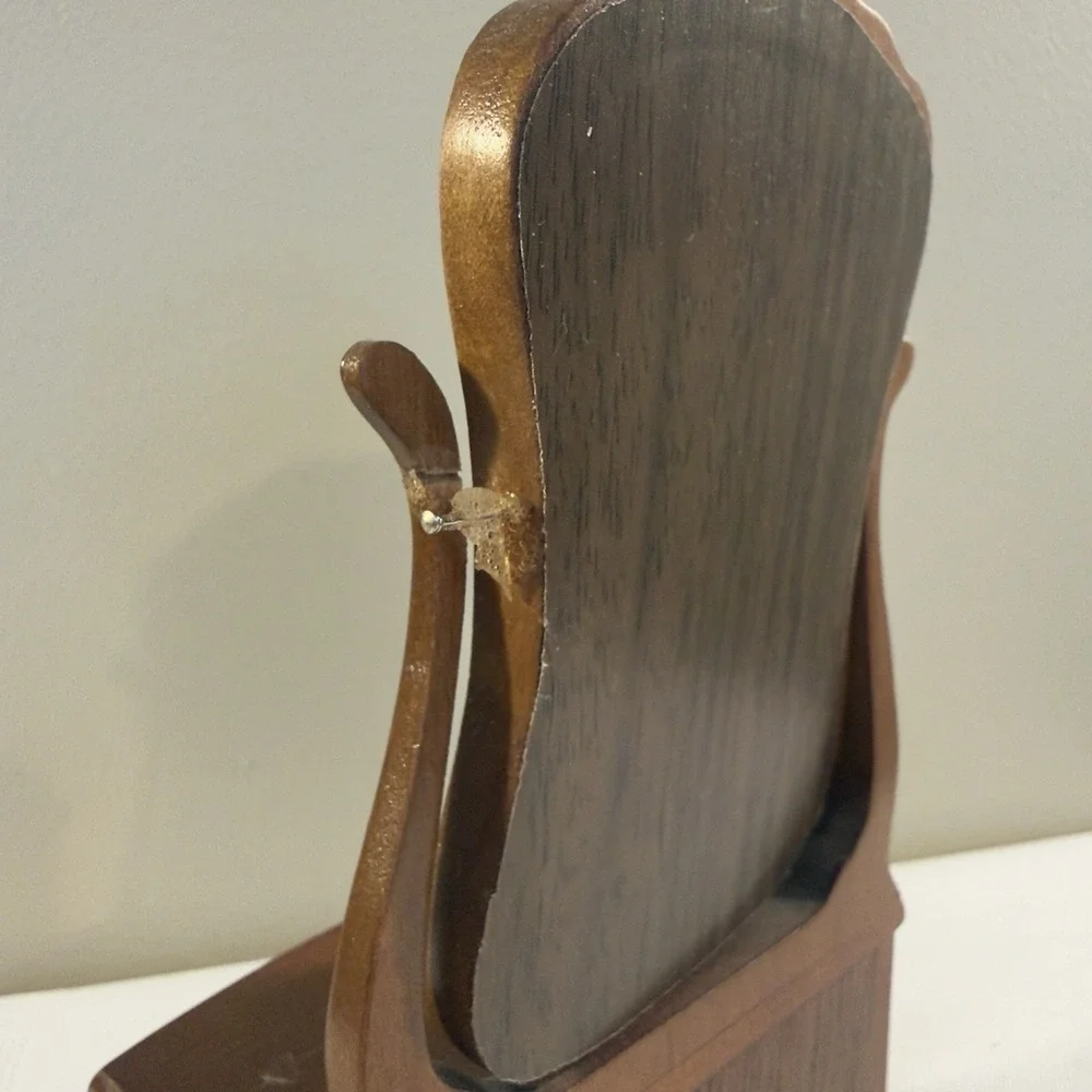 Miniature‎ Wood Dollhouse Dresser Vanity Swivel Mirror & Drawers 1:12 Scale